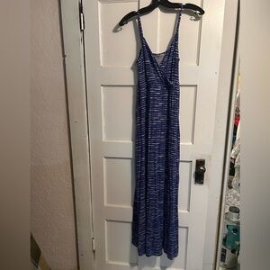 GAP Blue and White Striped Maxi Dress